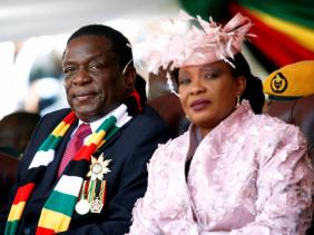 President Emmerson Mnangagwa and First Lady at his inauguration