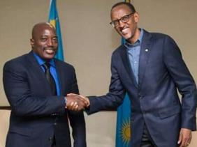 Presidents Joseph Kabila and Paul Kagame