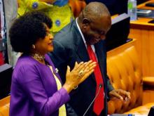 South African President Cyril Ramaphosa and National Assembly Speaker Baleka Mbete
